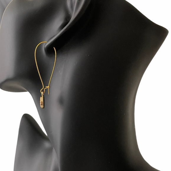 10/$10 Coral beaded pendant drop earrings w gold wire - Picture 2 of 6